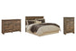 Trinell King/California King Panel Headboard with Mirrored Dresser and Chest
