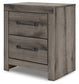 Graystorm King Panel Bed with Mirrored Dresser and Nightstand