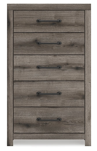 Graystorm Full Panel Bed with Mirrored Dresser, Chest and Nightstand