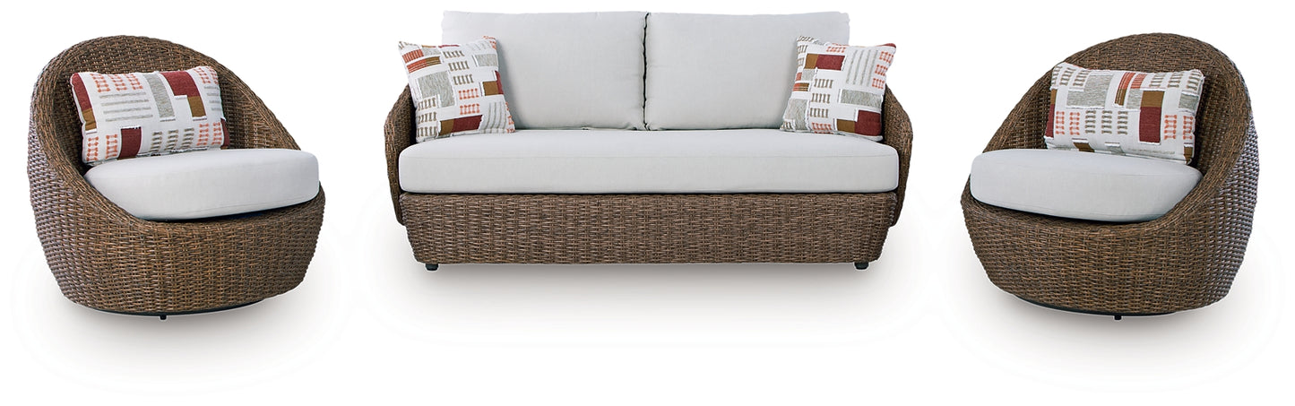 Double Point Love/Swivel Chairs Set (3/CN)